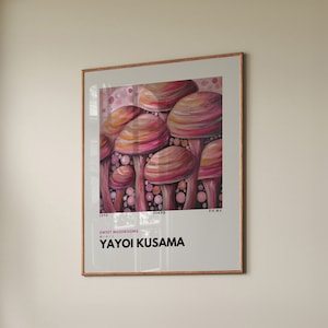 Yayoi Kusama Druck, Pilz Poster, Japandi Wandkunst, Yayoi Kusama Druck, japanische Wanddekoration, druckbare Wandkunst, digitaler Download