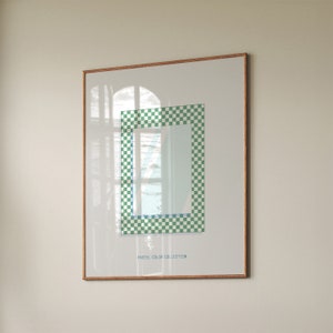 Checkered Print Download, Funky Print, Checkered Poster, Wavy Poster, Green home Decor, Green Mirror Printable Download, Digital Download