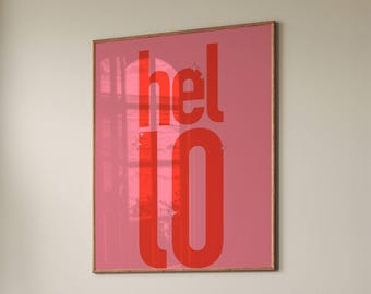 Hello Typography Art Print: Trendy Scandi Decor (Digital Download)