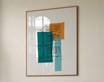 Istanbul Architecture Print: Abstract Building Line Art (Digital Download)