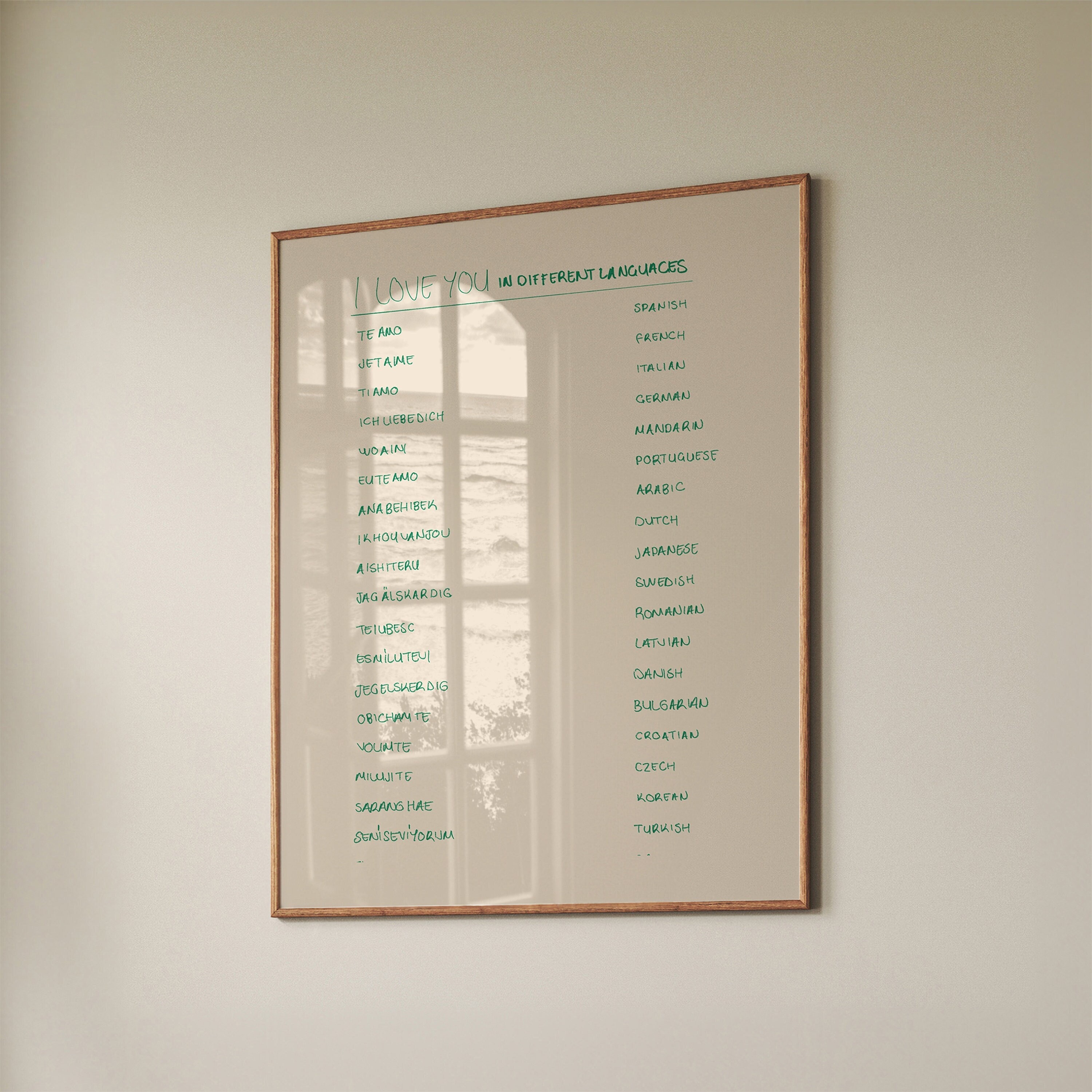 I Love You Languages Print: Minimalist Wall Art (Digital Download)