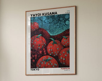 Yayoi Kusama Pumpkin Painting: Japanese Art Print (Digital Download)