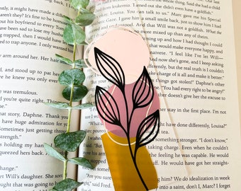 Boho Acrylic Bookmark with Tassel: Abstract Floral Design