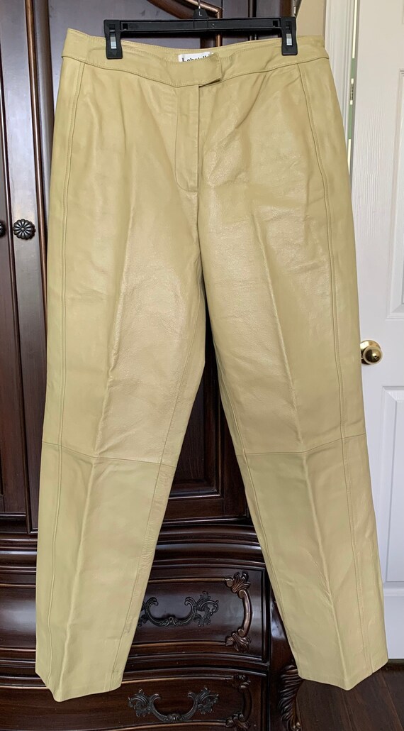 vintage leather pants beige Gem