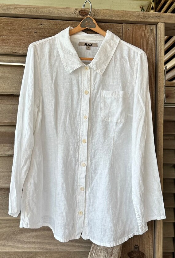 Womens white linen shirt Gem