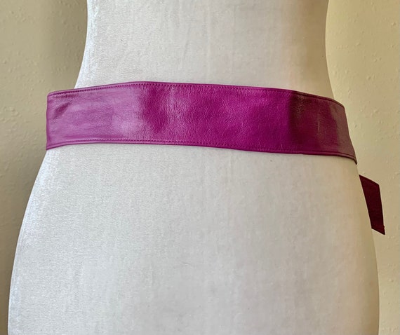 Vintage Violet Lavender Leather Wrap Belt by Cald… - image 3
