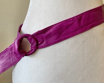Vintage Violet Lavender Leather Wrap Belt by Caldron