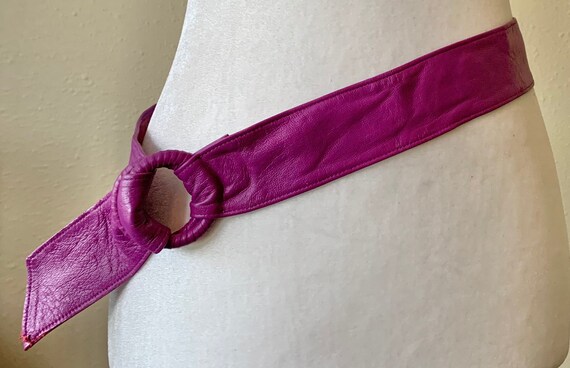 Vintage Violet Lavender Leather Wrap Belt by Cald… - image 1