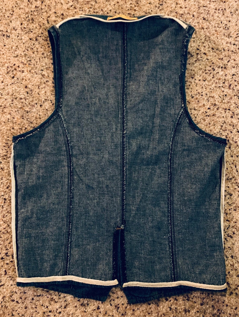 Vintage H.i.s. Denim Western Style Vest With Pockets - Etsy