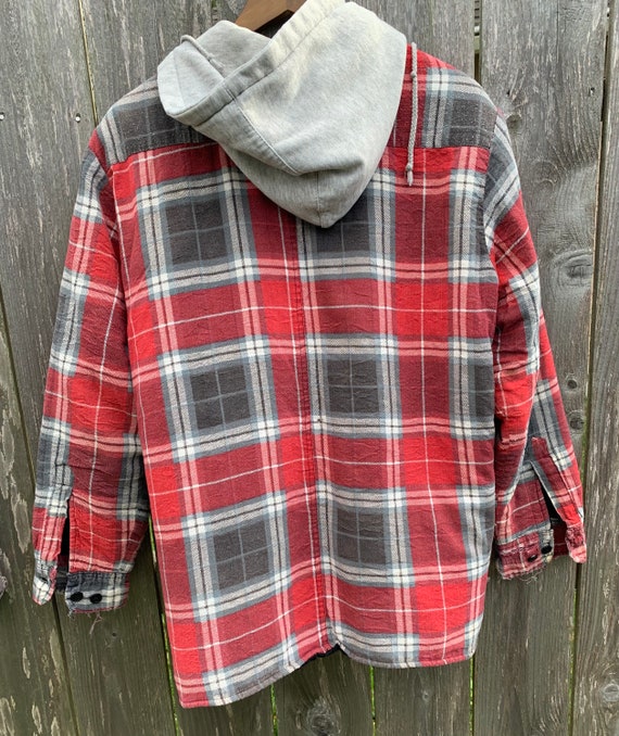 Mens Vintage Ozark Trail Flannel Hoodie 