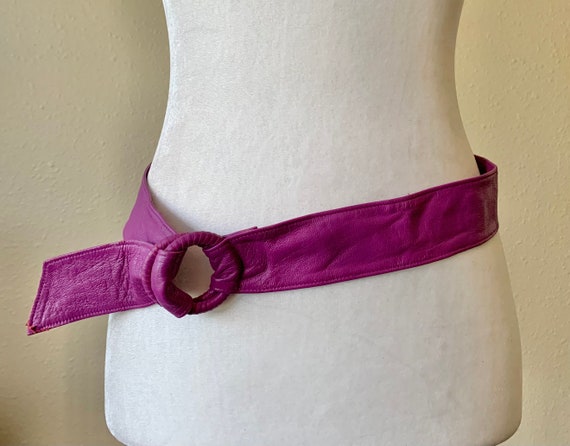 Vintage Violet Lavender Leather Wrap Belt by Cald… - image 5