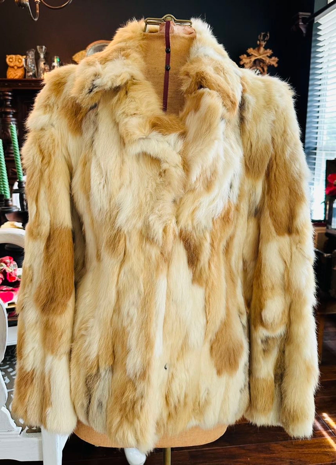 Vintage Rabbit Fur Coat Jacket by Orchard Street Div of Katra Inc