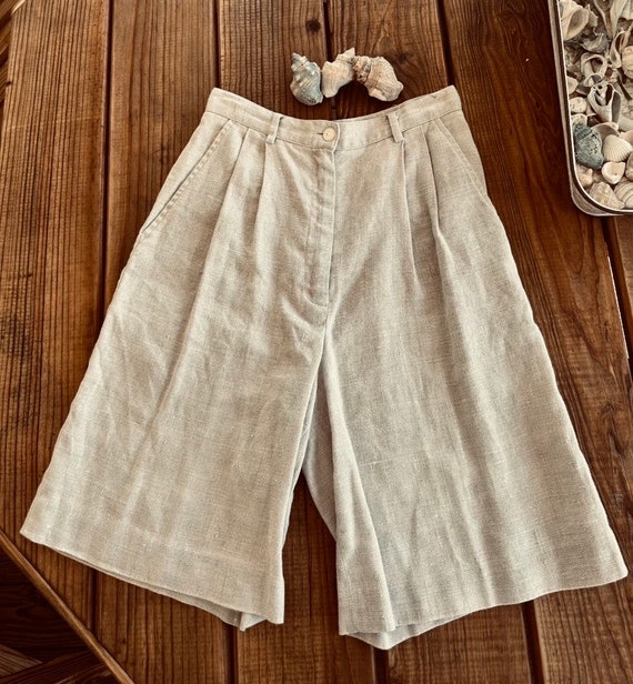 Vintage Talbots Linen Pleated Shorts - image 1