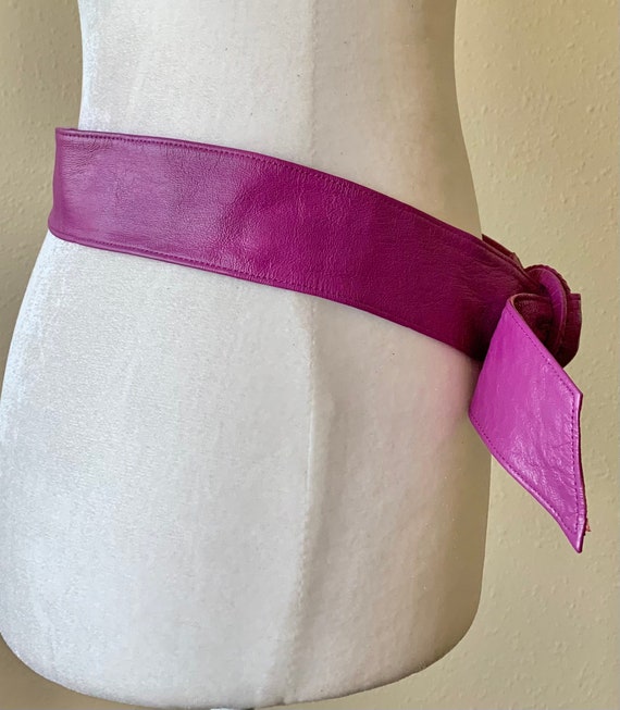 Vintage Violet Lavender Leather Wrap Belt by Cald… - image 2