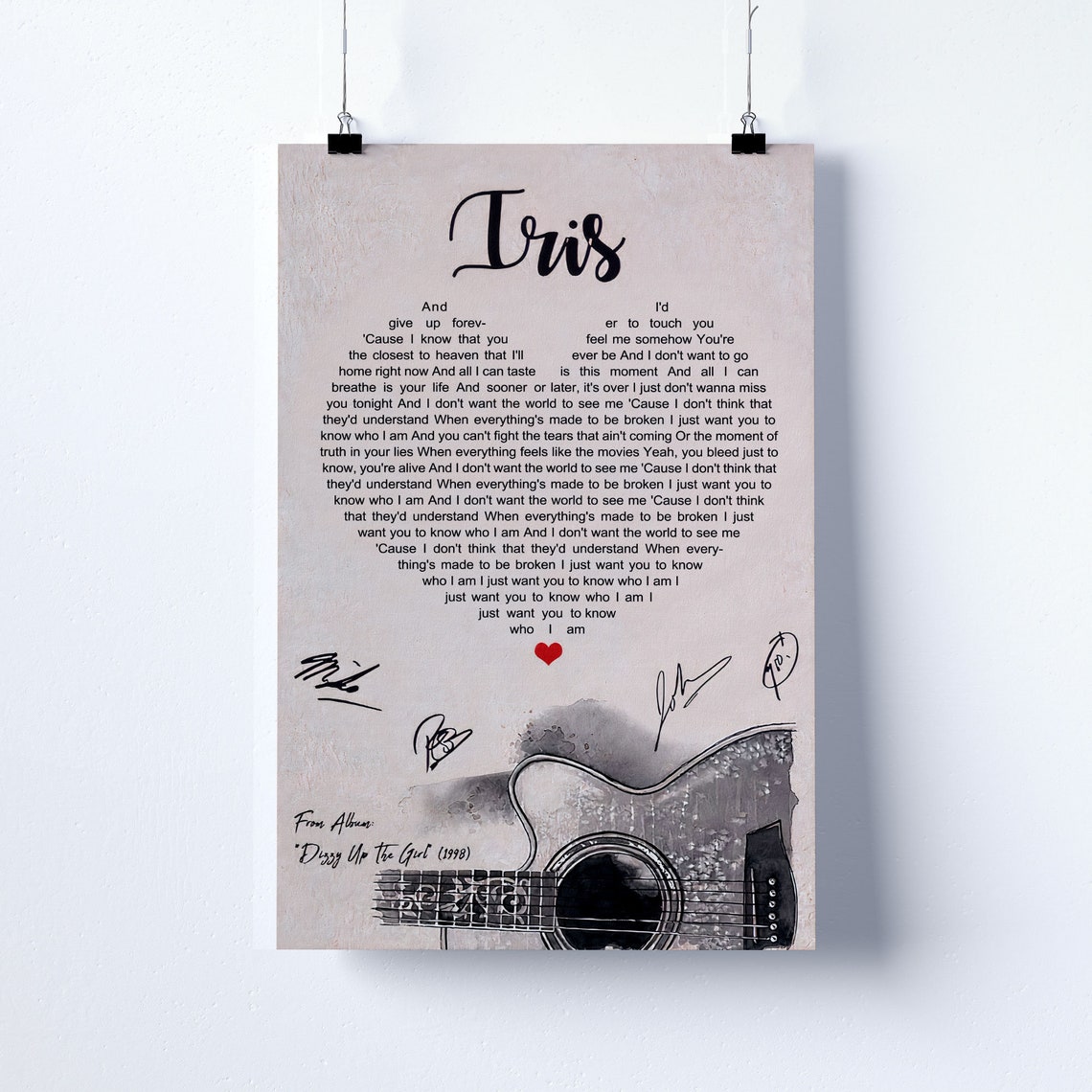 Goo Goo Dolls Iris Lyrics Poster City Of Angels Iris Lyrics Etsy