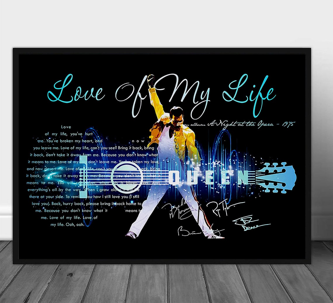 Queen Love Of My Life Lyrics Poster Queen Poster Queen Band Etsy Queen Love Of My Life Lyrics Poster Queen Poster Queen Band Etsy