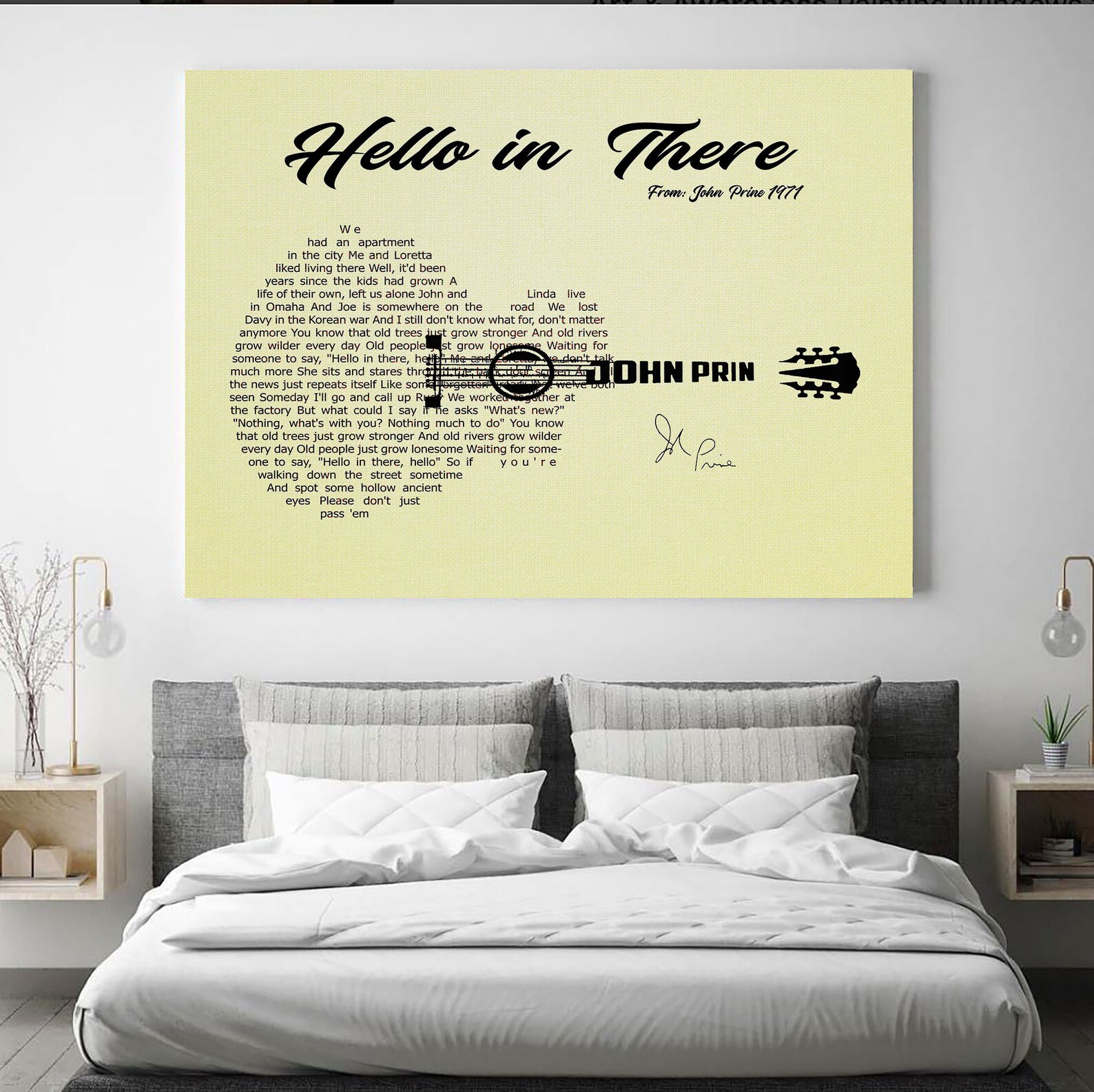 John prine hello in there lyrics poster lyrics print john etsy