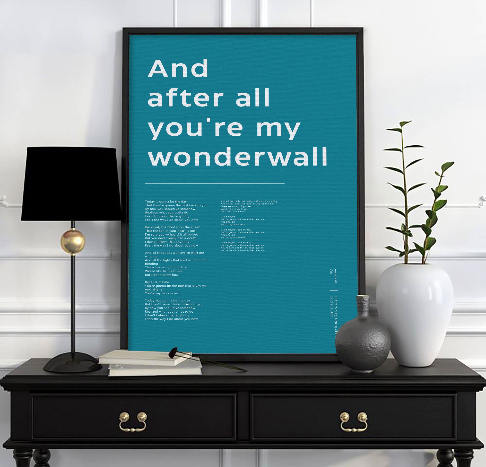 Oasis Wonderwall Lyrics Poster Lyrics Print Wonderwall Song | Etsy