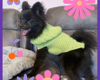 Crochet dog jumper sweater 14 inch hoody