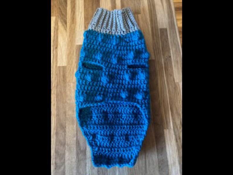 PDF Digital download crochet pattern Aran bobble jumper/ sweater 14 inch dog jumper pattern image 4