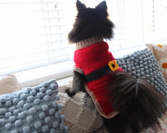 Santa Pet Sweater Crochet Pattern - 16 inch Chest (PDF Pattern)