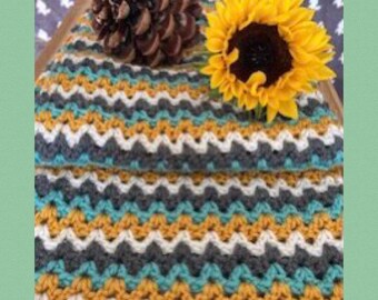 PDF Digital download crochet pattern, V-stitch scarf