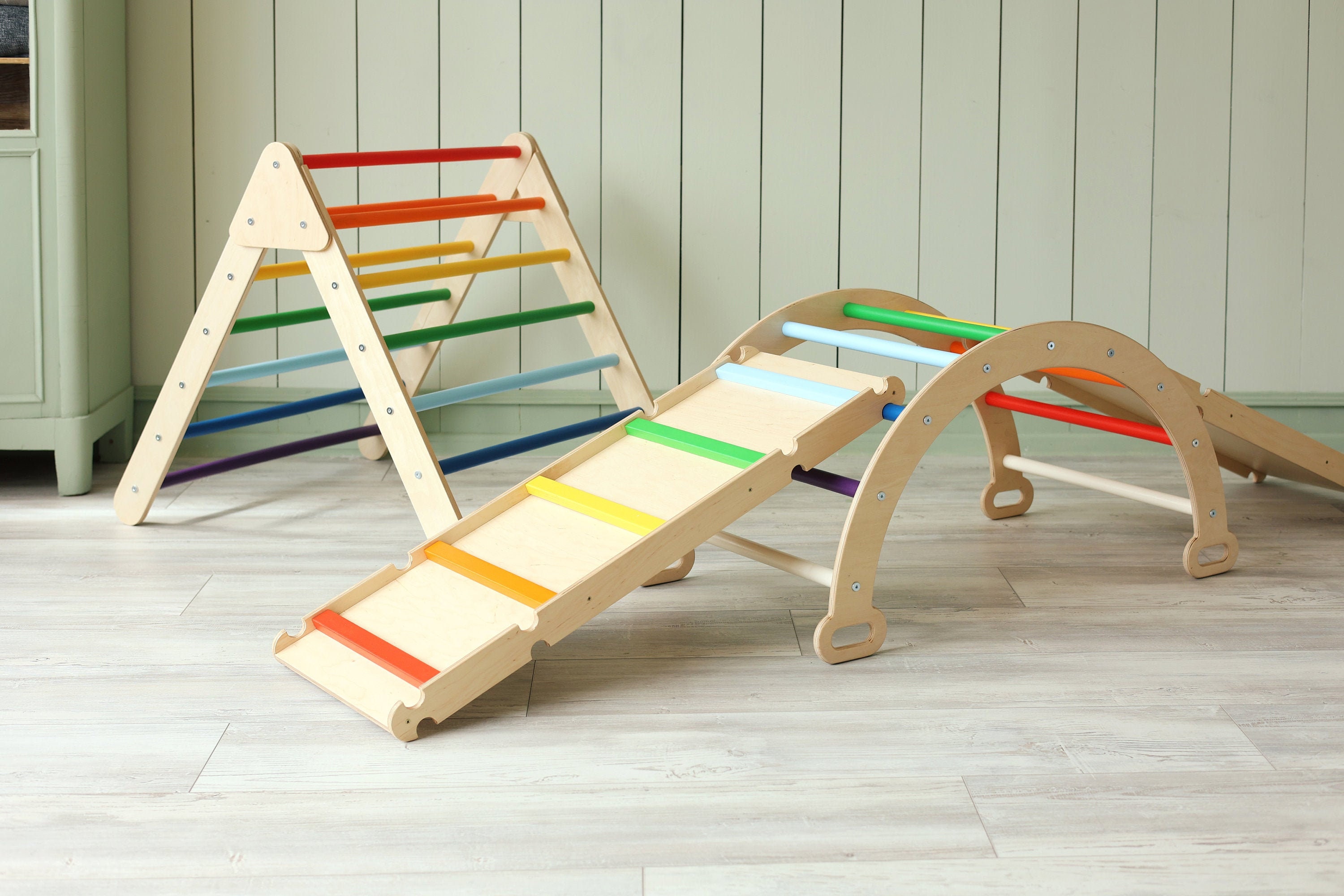 Climbing triangle set Triangle with climbing ladder Wooden Etsy