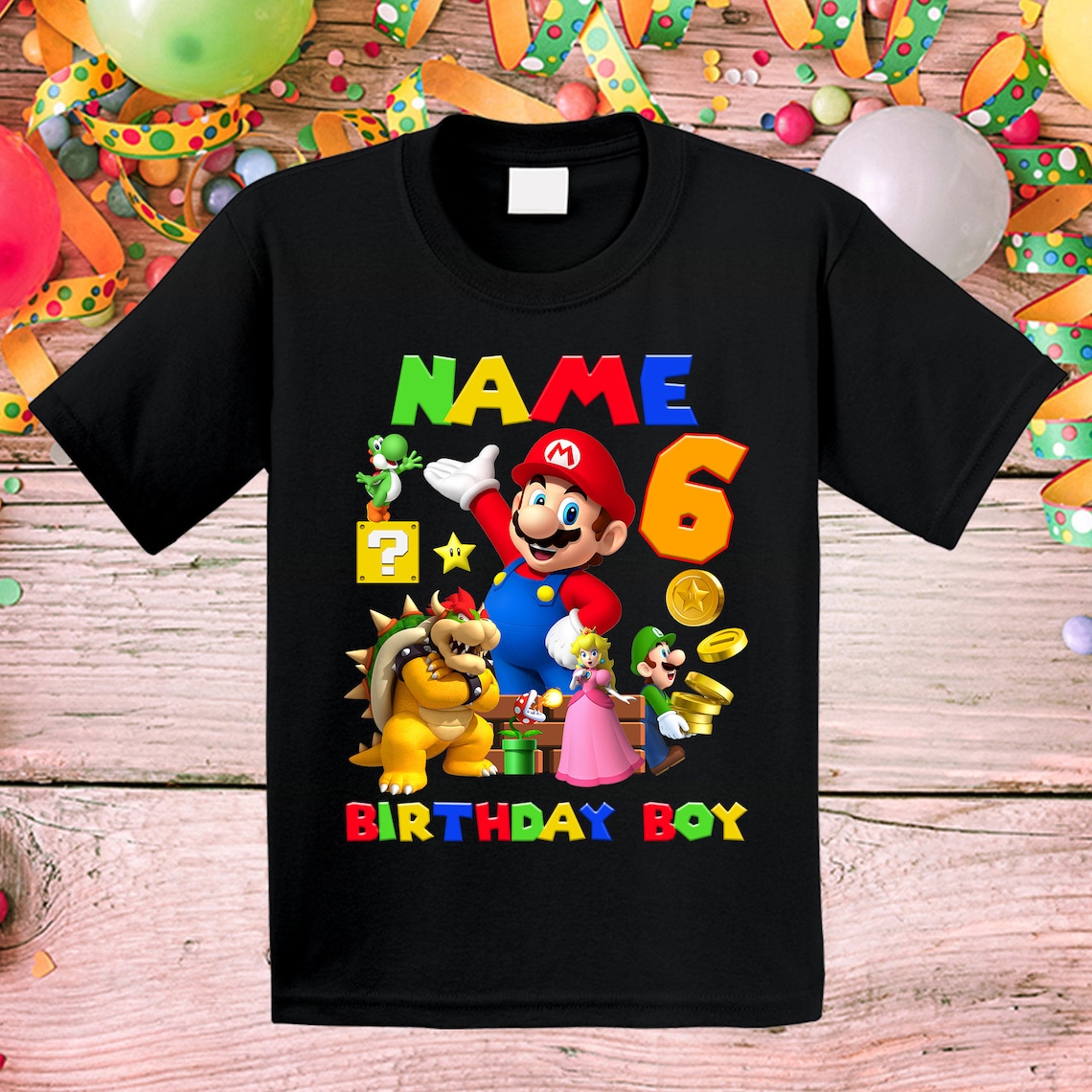 Super mario Birthday Shirt for Boys Super mario Custom Etsy