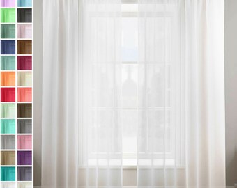 Pack of 2 Voiles Slot Top Easy Hang Voile Net Panels Curtain 57/" x 72/" Pink
