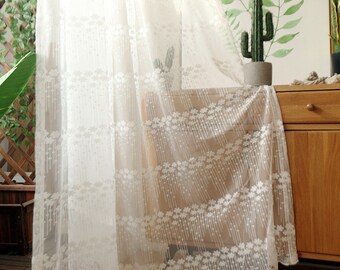 Custom Curtain white lace Net Sheer Curtain Voile  Bedroom Living Room Children's Room Curtain Fashion Simplicity