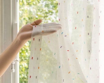 Cortina personalizada de red de arcoíris, cortina transparente de gasa para dormitorio, sala de estar, habitación de bebé para niños, simplicidad a la moda