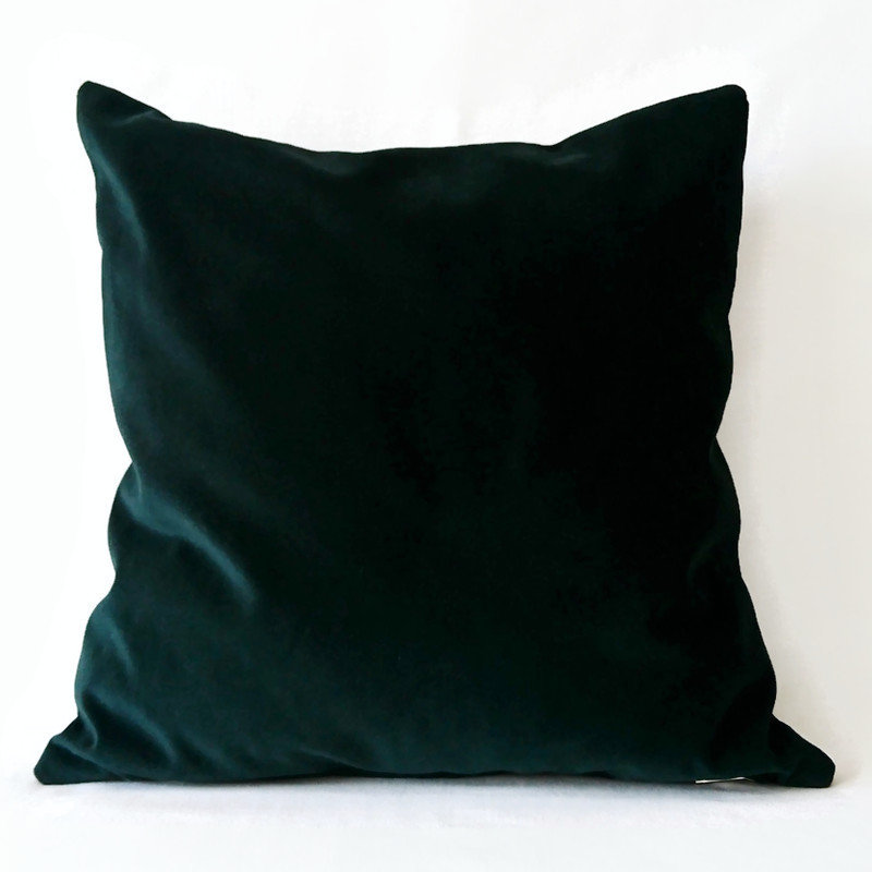 Dark Emerald Green Velvet Pillow Cushion Velvet Modern Etsy