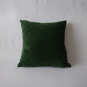 Matt Green Velvet Pillow Cover, Modern Velvet Cushion Cover, Decorative Pillow Case, Green Velvet Pillowcase, Custom Size Washable  Pillow