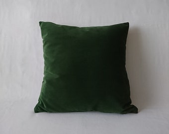 Matt Green Velvet Pillow Cover, Modern Velvet Cushion Cover, Decorative Pillow Case, Green Velvet Pillowcase, Custom Size Washable  Pillow