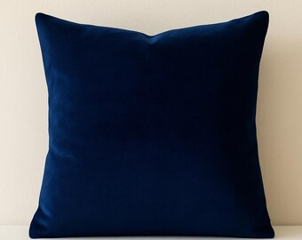 Navy Blue Velvet Pillow Cover, Handmade Home Decor