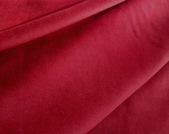 Carmine Red Upholstery Velvet Fabric, 55" Wide, Furniture Fabric