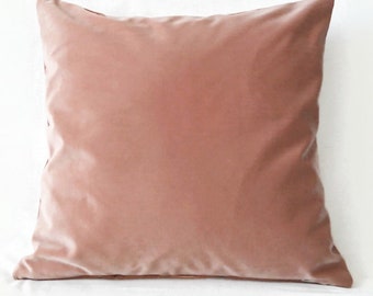 Pearl Pink Modern Velvet Pillow Cover, Velvet Cushion Cover, Decorative Pillow, Pearl Pink Velvet Pillowcase, Custom Size Washable Pillow