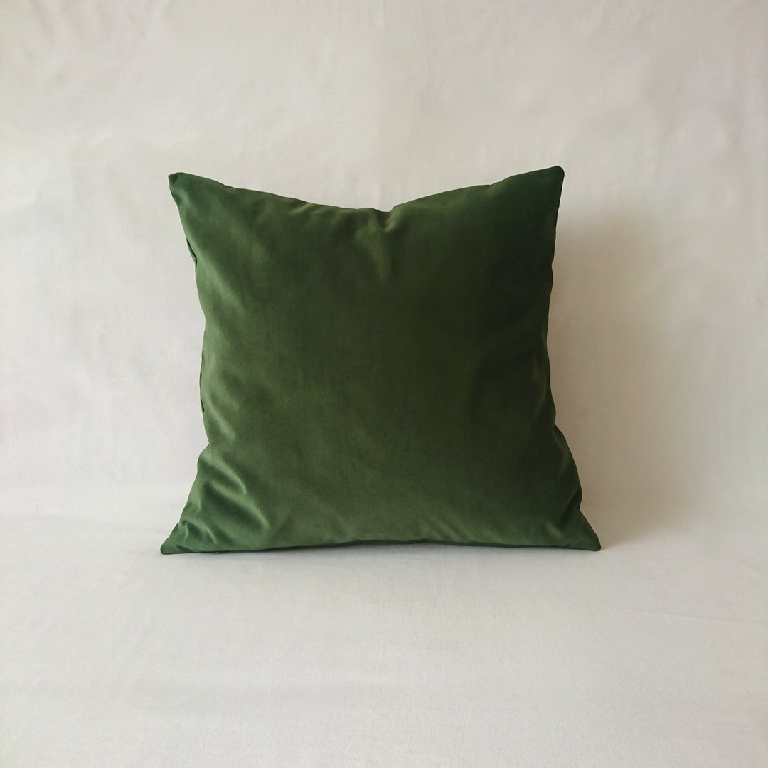Matt Velvet Olive Green Cushion Cover Modern Velvet Pillow Etsy Singapore