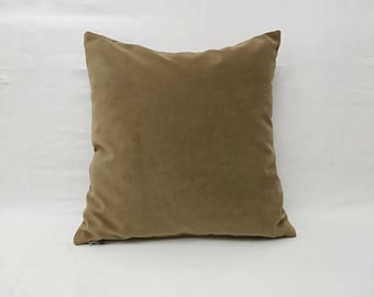 Light Matt Walnut Brown Velvet Pillow Cover, Modern Velvet Cushion Cover , Brown Velvet Pillowcase, Custom Size Pillow