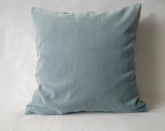 Sky Blue Velvet Cushion Cover, Baby Blue Velvet Modern Pillow, Decorative Pillow Case, Pale Blue Velvet Pillowcase, All Size Washable Pillow