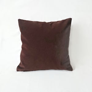 Dark Brown Velvet Cushion Cover, Modern Velvet Pillow, Decorative Pillow, Chestnut Brown Velvet Pillow Case, Custom All Size Washable Pillow