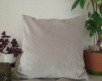 Matt Light Grey Velvet Pillow Cover, Velvet Cushion Cover, Decorative Pillow Case, Gray Velvet Pillowcase, Custom Size All Pillow Cover