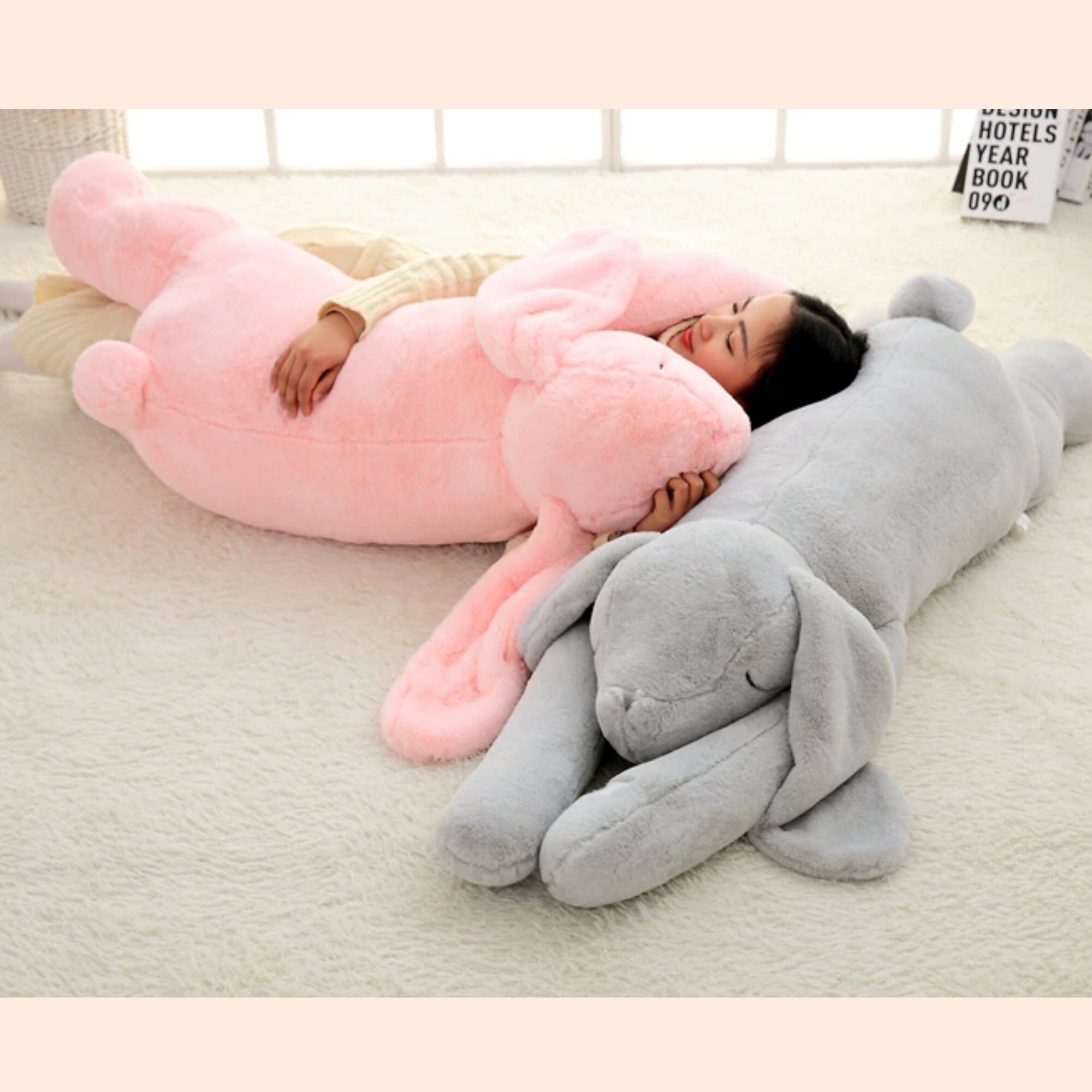 Bunny Rabbit Plushie Rabbit Pillow Plush Bunny Stuffed Etsy