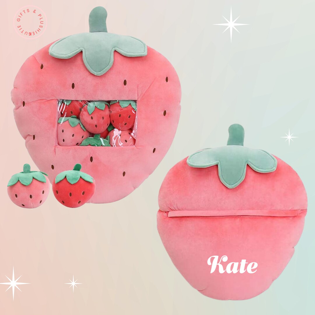 Personalized Strawberry Stuffed Animal Plushies Doll Cute Etsy