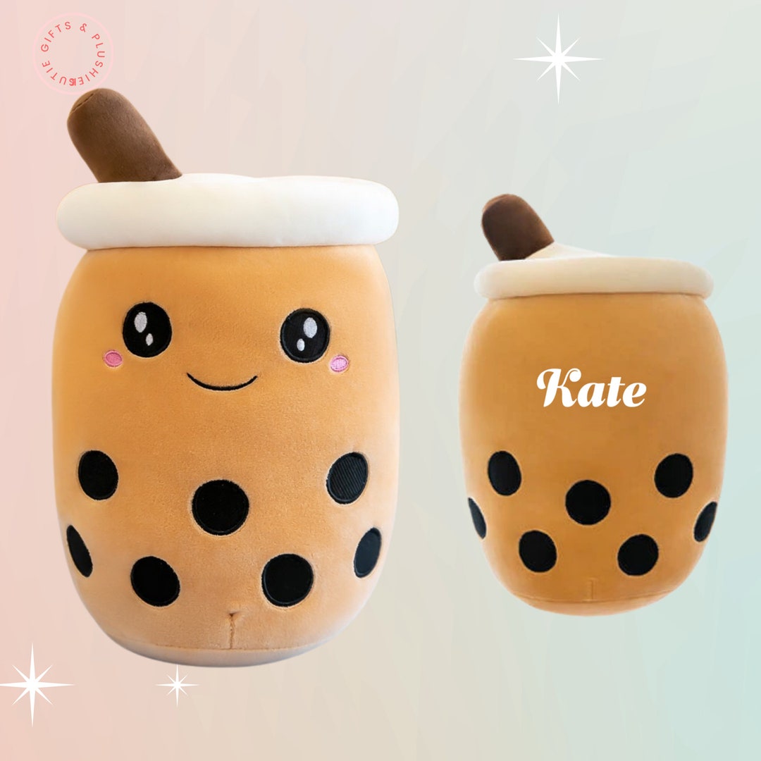 Personalized Cute Bubble Tea Plushies, Kawaii Boba Tea Plush Dolls