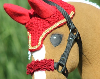 Earbonnet & halter SET for hobby horse