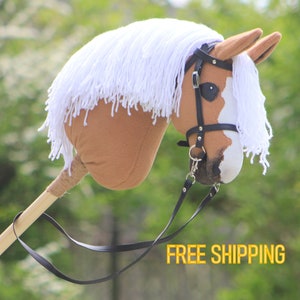 Black BRIDLE and REINS for hobby horse