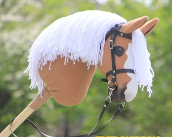 Black BRIDLE and REINS for hobby horse