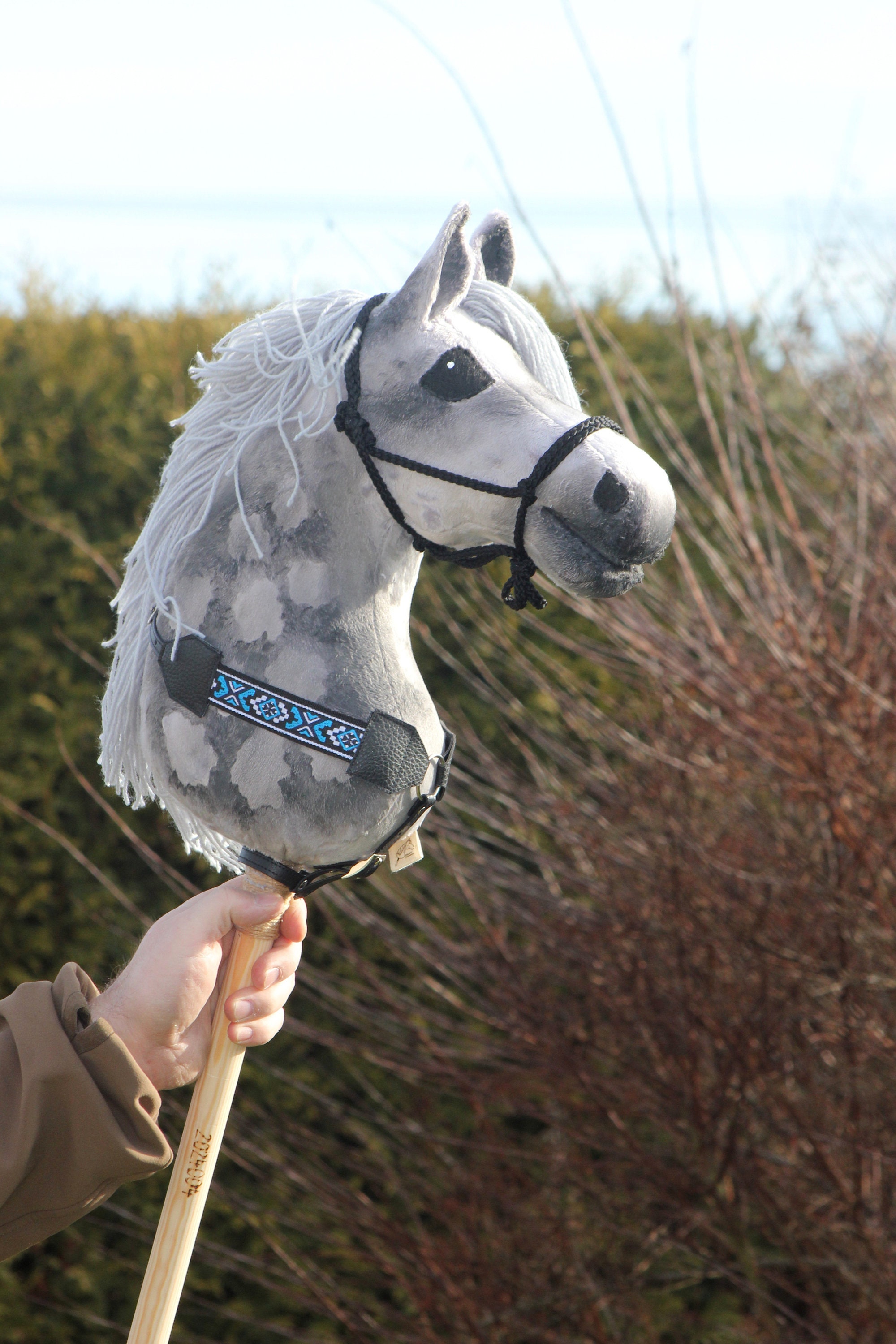 Deken en vliegenkap voor Hobby Horse | Fuchsia en Blauw