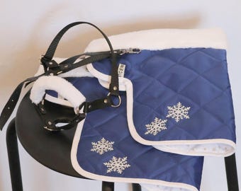 Winter wonderland BLANKET+HALTER, blue blanket, accessories, hobbyhorse, horse on stick, horse, stable, roleplay tox,fluffy toy,outside game